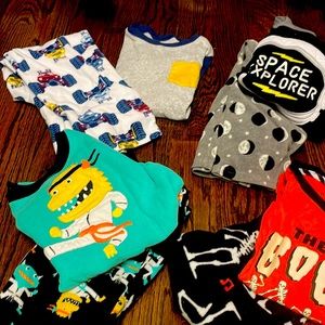 3 Sets of Boys Size 7 Carters Pajama Sets and one Halloween Pajama Set